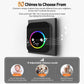 Wireless doorbell receiver with circular multicolor light ring and SOS button