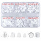 Clear silicone earring back kit with assorted transparent backs and different cap shapes