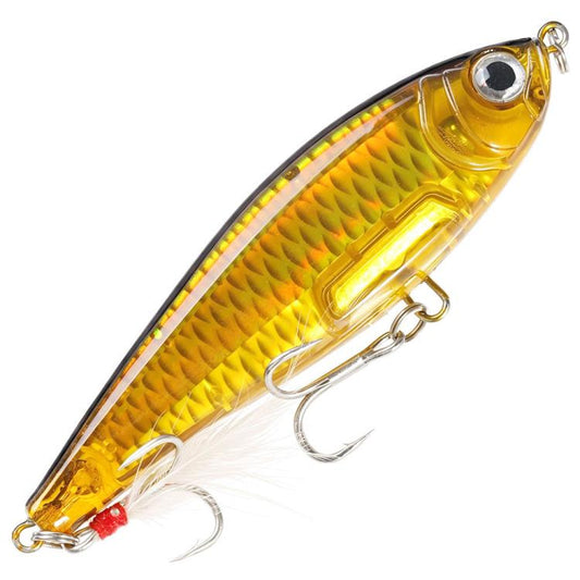 HENGJIA PE049 Sinking Pencil Fishing Lures Long Casting Hard Artificial Baits With Feather Treble Hooks
