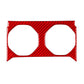 Rear hidden cup holder panel car sticker, red carbon fiber with two round openings