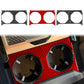 Rear hidden cup holder panel sticker set showing three colors with two cup cutouts