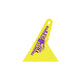 qili triangular window tint scraper, lemon yellow, with hanging hole