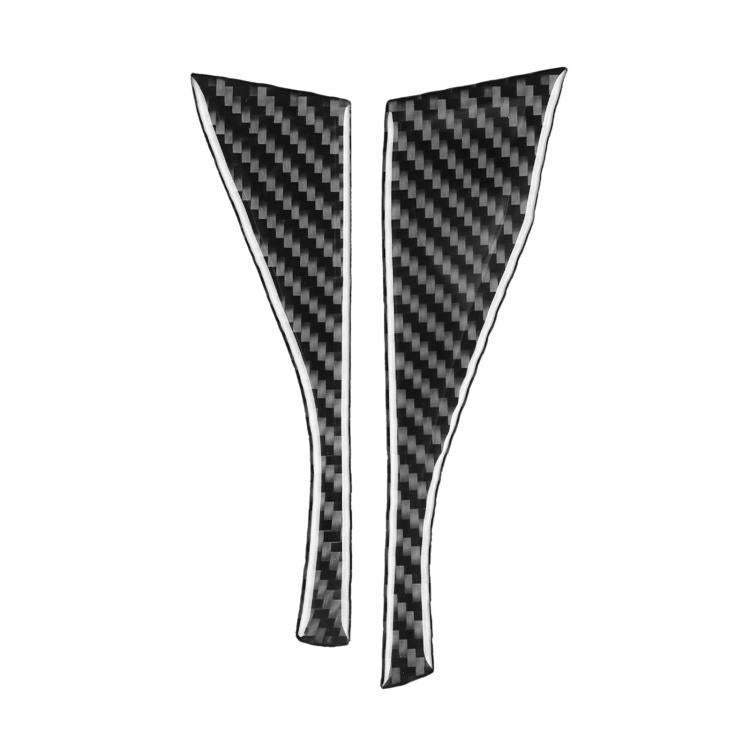 Carbon fiber V-shaped dashboard decorative sticker pair, two-piece set with curved edges