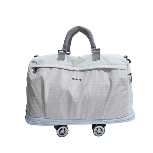 Missrr Expandable Rolling Travel Duffel Bag With Detachable Wheels Nylon Weekender Carry On Bag