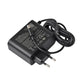 Black charger brick with EU two-pin plug and bundled power cord
