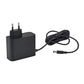 Black EU charger block with two-pin plug and DC connector cable