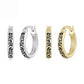 Vintage-style Patterned Brass Earring Backs With Silver Posts, YIE423-A, YIE423-B