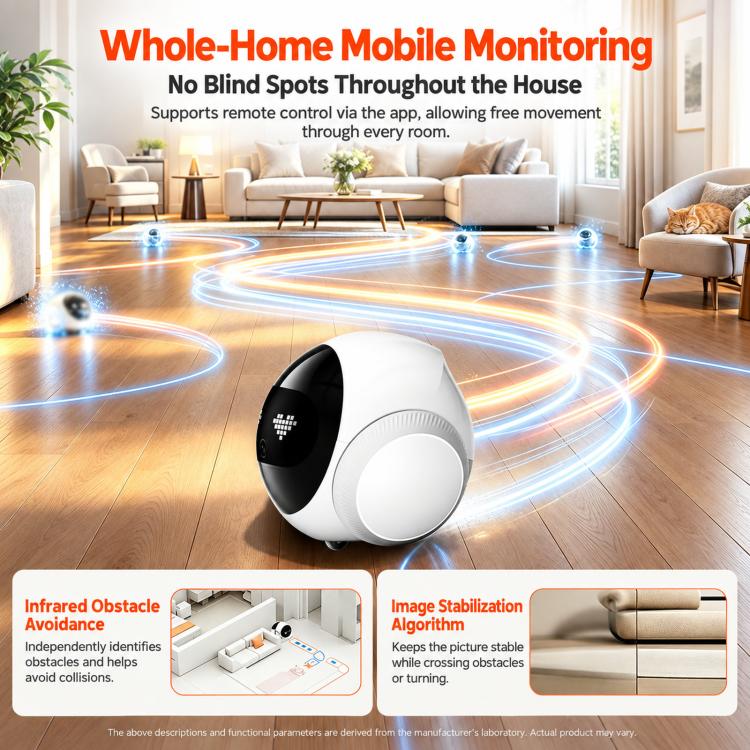 Pets Smart AI Robot Companion Camera With Remote Control, Auto Recharge & Night Vision