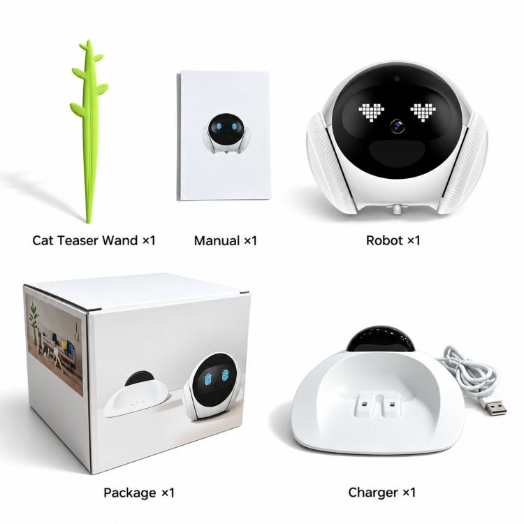 Pets Smart AI Robot Companion Camera With Remote Control, Auto Recharge & Night Vision