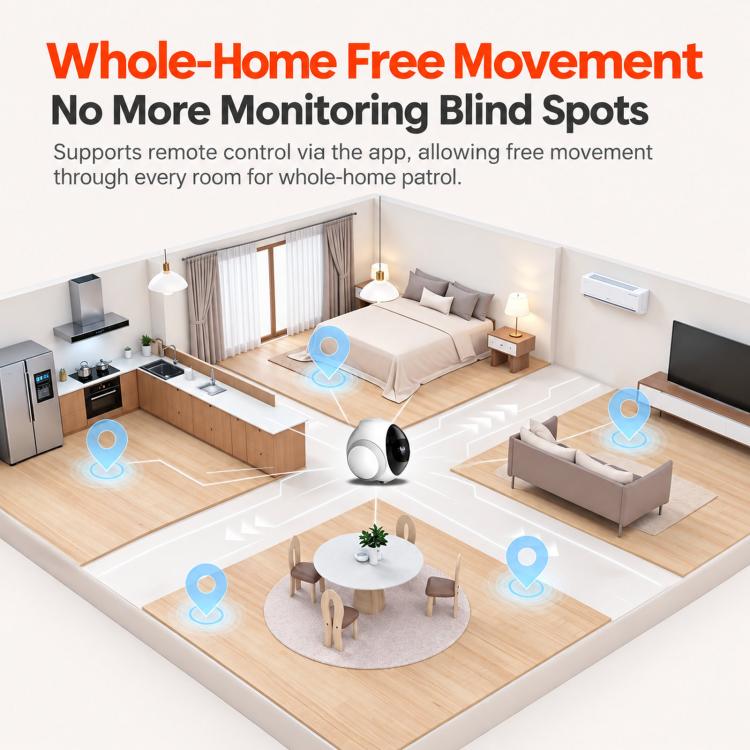 Pets Smart AI Robot Companion Camera With Remote Control, Auto Recharge & Night Vision