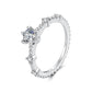 S925 Sterling Silver Platinum-Plated Moissanite Slim Ring, 6 US Size, 7 US Size, 8 US Size