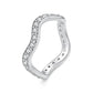 Minimalist S925 Sterling Silver Wave White Gold Plated Moissanite Ring