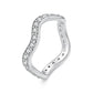 Minimalist S925 Sterling Silver Wave White Gold Plated Moissanite Ring
