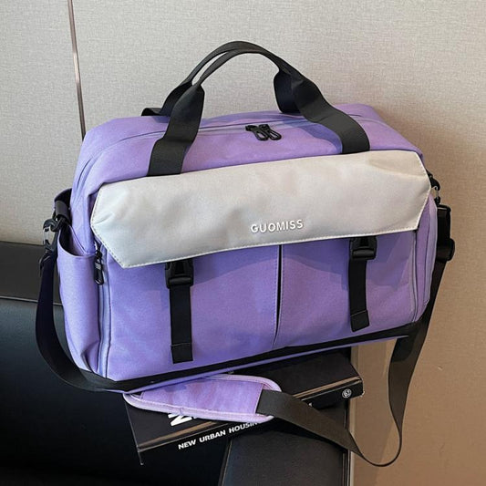 Expandable Travel Duffel Bag with Shoe Compartment Weekender Overnight Bag with Dry Wet Separation