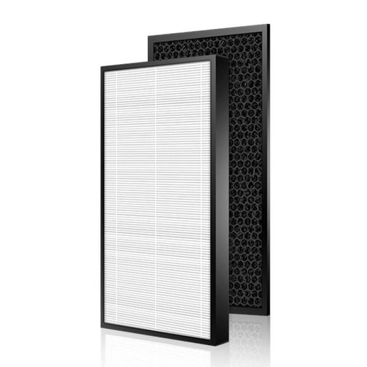 For Panasonic Air Purifier F-PTC50C / F-ZXFD45 / F-VXD50C / F-ZXCD50C / F-ZXCP50C, 2-in-1 Filter Set HEPA + Carbon, HEPA Dust Filter, Deodorizing Carbon Filter, Humidifying Wicking Filter Pad
