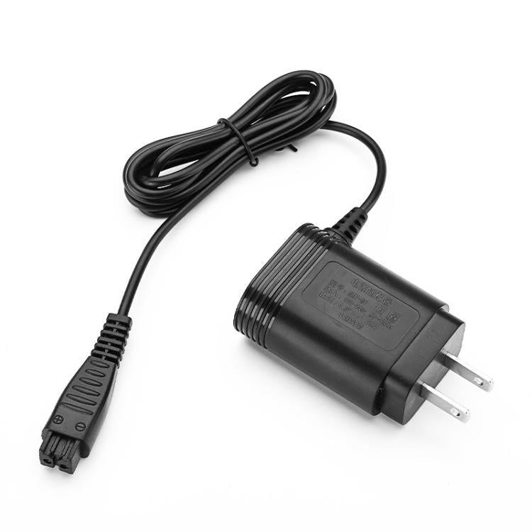 4.8V AC power adapter with black cord and US two-prong plug