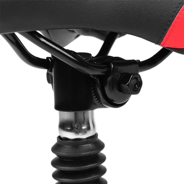 Black scooter seat mounting bracket with spring shock absorber and silver post