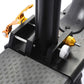Scooter seat mounting base with golden lever and silver adjustment knob
