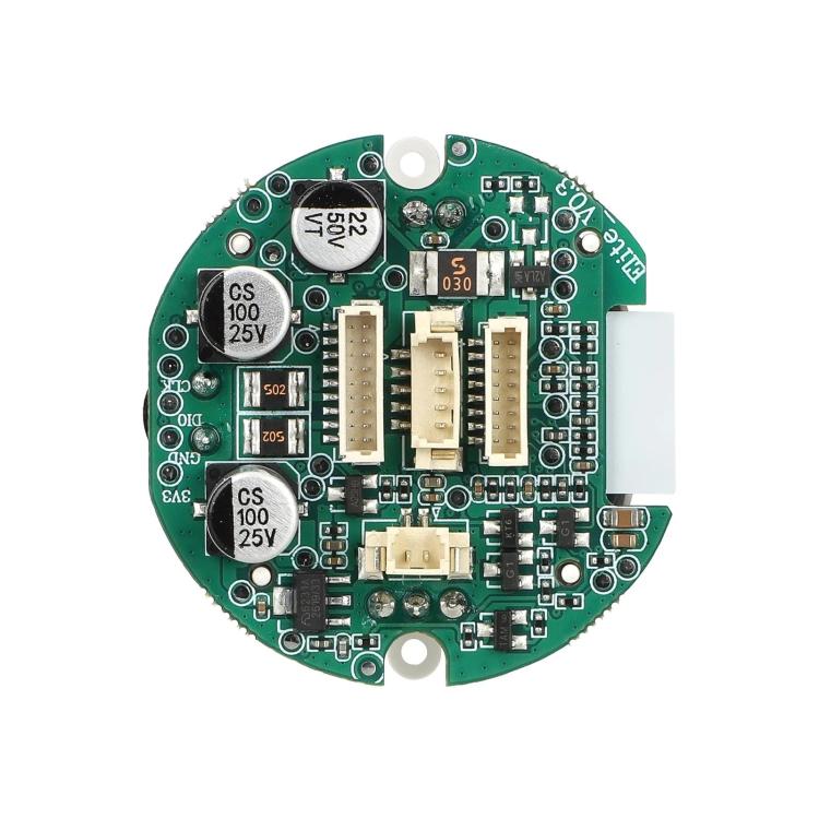 Electric scooter dashboard circuit board, green PCB with ICs, connectors, and ribbon socket