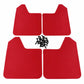 Red universal splash guard set, four mud flaps with mounting screws