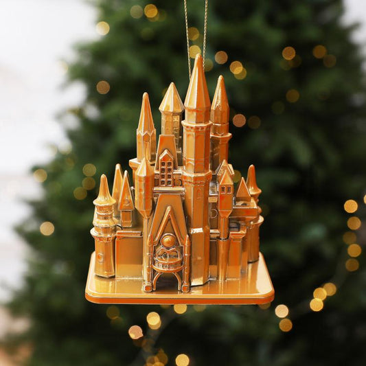 3D Electroplated Castle Christmas Tree Ornaments Acrylic Fairytale Building Hanging Decor