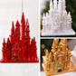 3D Electroplated Castle Christmas Tree Ornaments Acrylic Fairytale Building Hanging Decor
