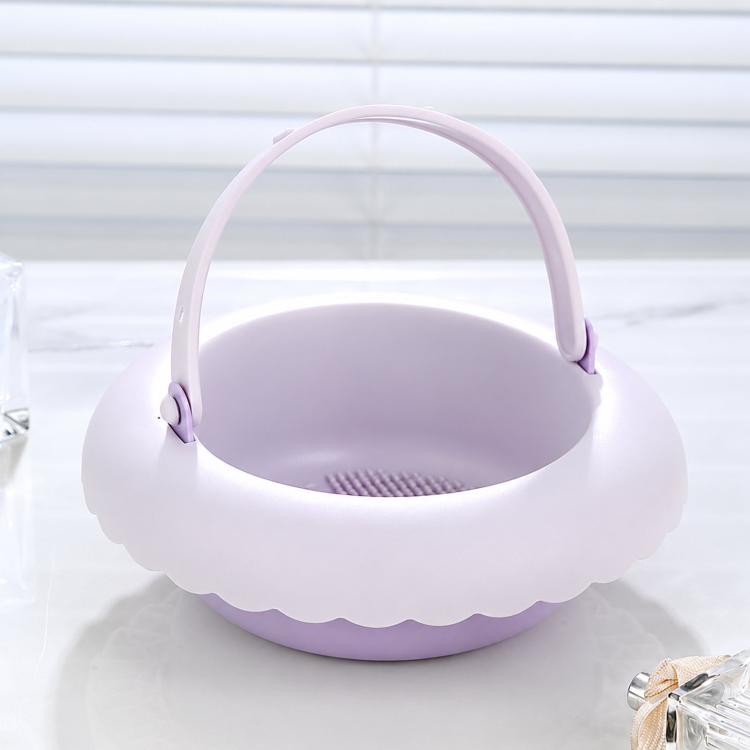 Makeup Brush Cleaner Bowl With Drying Rack Hanging Silicone Sponge Mat Storage Holder