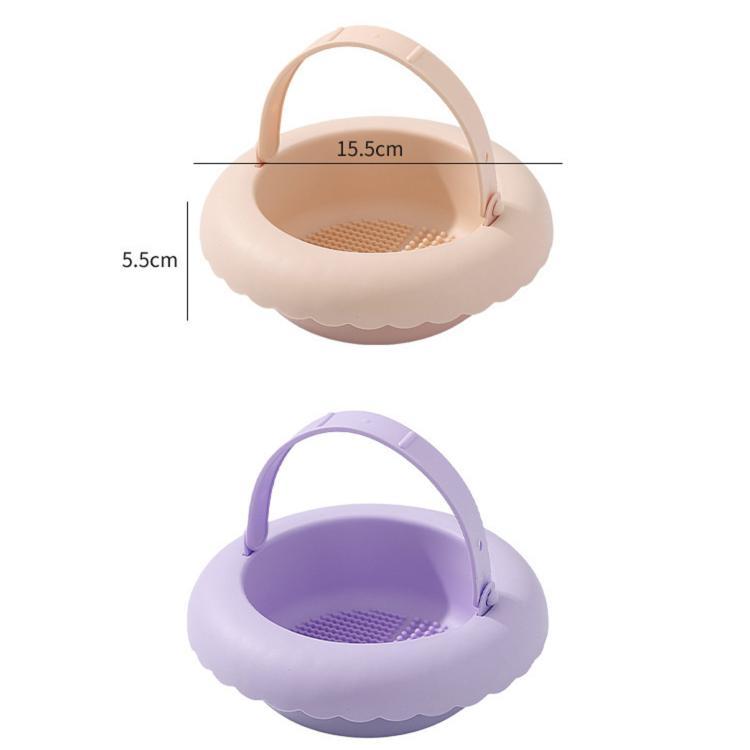 Makeup Brush Cleaner Bowl With Drying Rack Hanging Silicone Sponge Mat Storage Holder