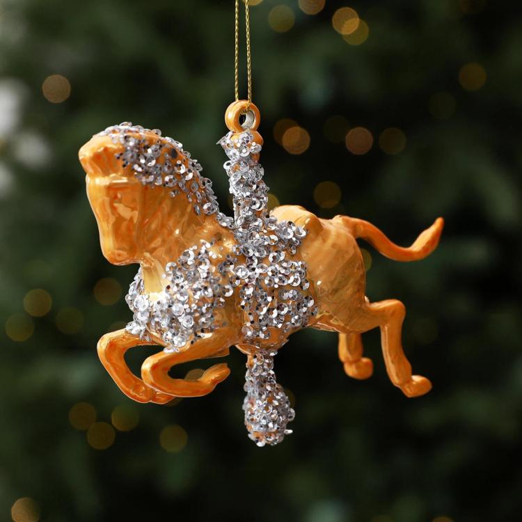 Painted Rocking Horse Christmas Tree Hanging DIY Ornament
