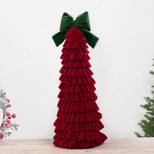 Layered Pleated Christmas Tree Ornament DIY Christmas Decor