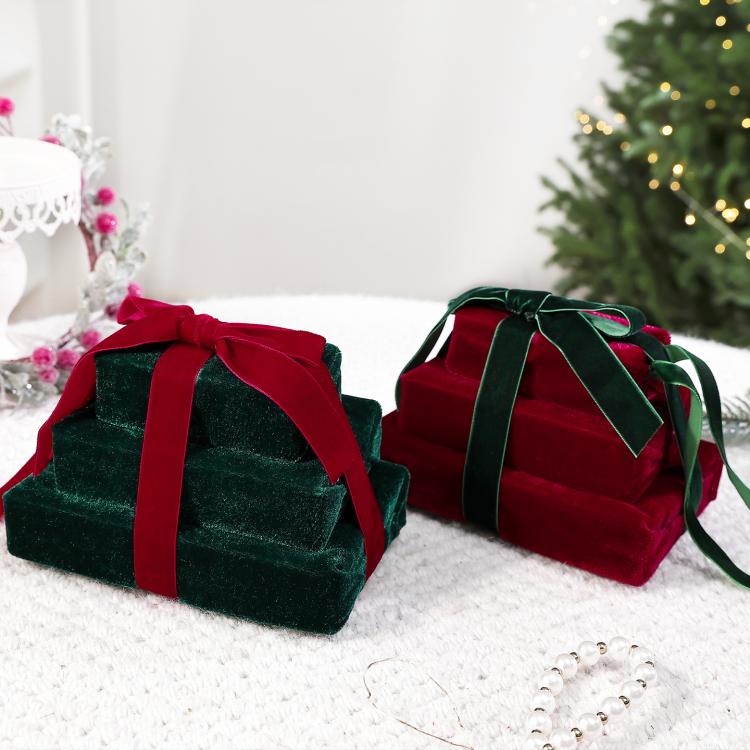 DIY Velvet Bow Gift Box Christmas Hanging Ornament