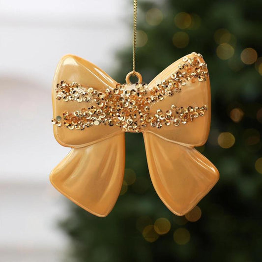 Hand-Painted Colorful PC Bow Hanging Ornament – ??DIY Christmas Tree Decoration