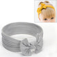 Infant hair bow headband in gray with oversized front bow