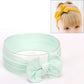 Mint green infant bowknot headband with wide fabric band and large bow detail