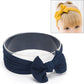 Navy blue infant bowknot headband with wide band and oversized bow centerpiece