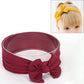 Burgundy infant bowknot headband with wide fabric band and oversized bow centerpiece