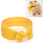 Yellow infant bowknot headband with wide fabric band and large bowknot front detail