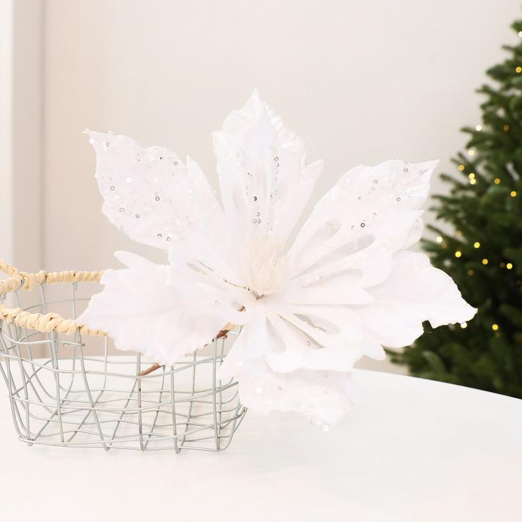 Velvet Artificial Christmas Flower Decorations DIY Christmas Tree Branch Arrangement Props