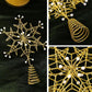 Gold wire snowflake topper with faux pearl bead sprigs and coiled wire spring.