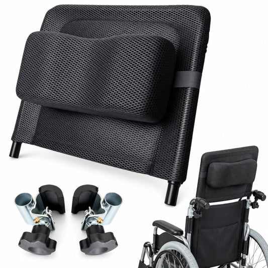 Universal Wheelchair Headrest Attachment Backrest Extension with Metal Mounting Clamps, 39x36cm, 44x37cm