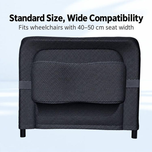 Universal Wheelchair Headrest Attachment Backrest Extension with Metal Mounting Clamps, 39x36cm, 44x37cm