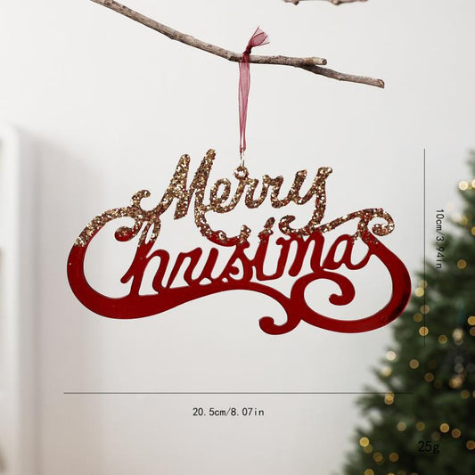 Burgundy Clear Acrylic Christmas Tree Ornament Wine Red & Gold Glitter Hanging Pendant, Double Bells, 3D Star, Letter Sign, Wreath, Painted Snowflake, 3D Deer, 3D Butterfly, Christmas Tree, Hollow Bow, Crown, Candy, 16cm Teardrop, 25cm Teardrop