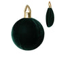 Green velvet inflatable Christmas ball ornament with gold loop cap