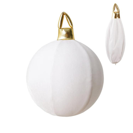 30cm Velvet Inflatable Christmas Ball Ornament DIY Christmas Decoration and Scene Prop