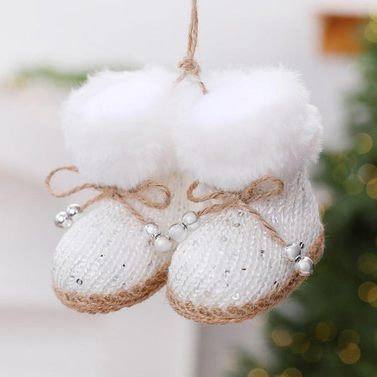 Knitted Fleece Boots Christmas Tree Ornaments Christmas Decorations