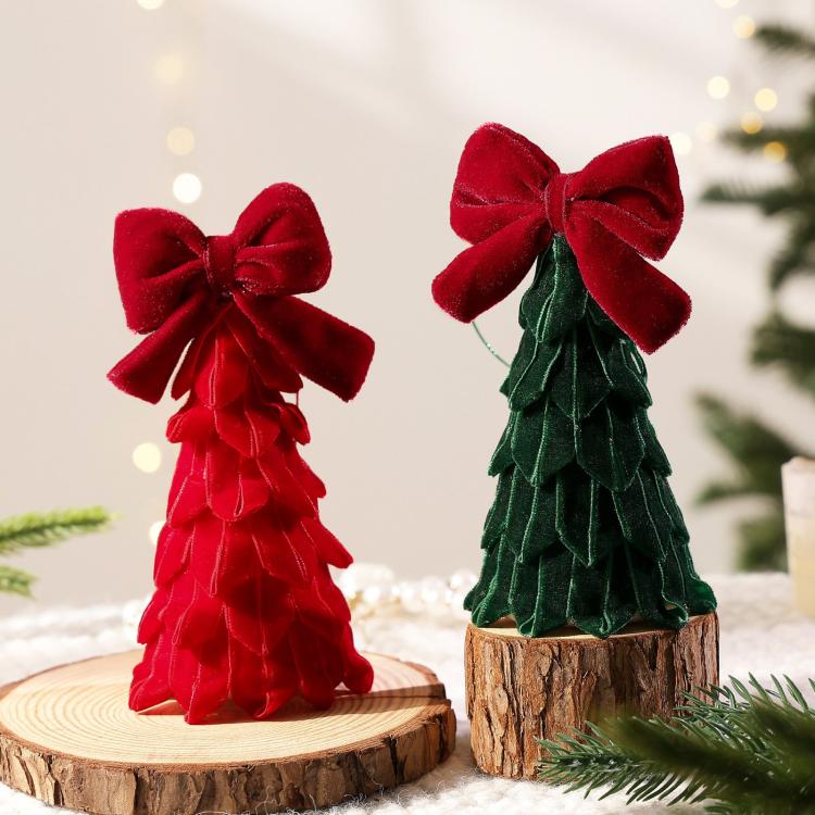 Bow Tabletop Christmas Tree Ornament DIY Christmas Decorations Festive Decor Items
