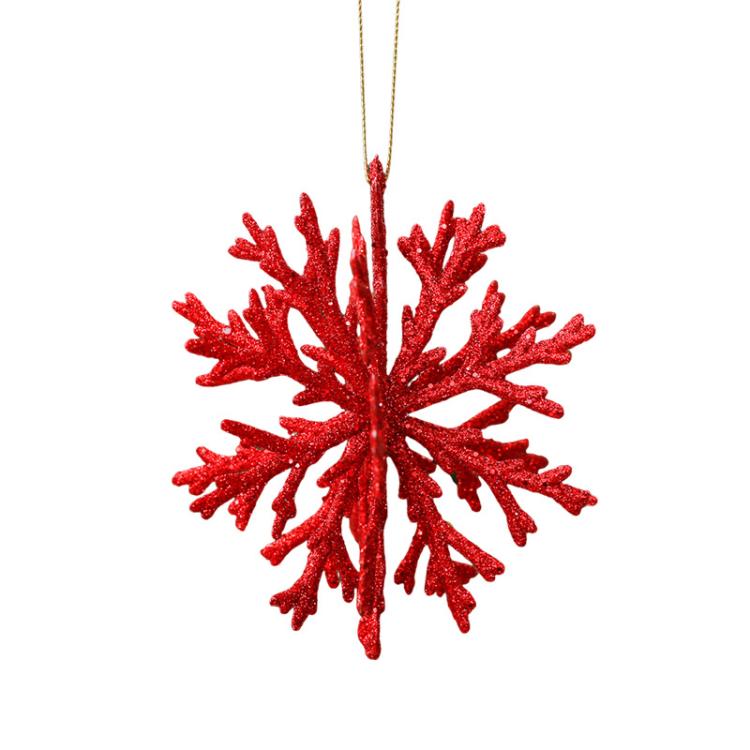 3D 4.72 Inch Glitter Snowflake Christmas Ornament Shatterproof Hanging Tree Decoration