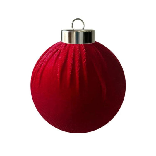 Fabric-Covered Ball Christmas Ornaments Decorations, 6cm, 8cm