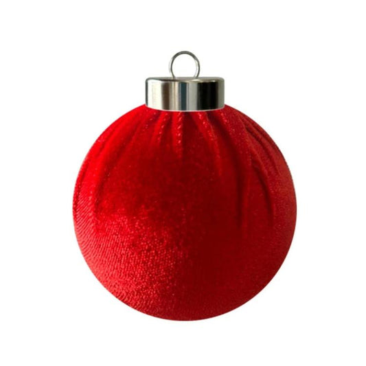 Fabric-Covered Ball Christmas Ornaments Decorations, 6cm, 8cm