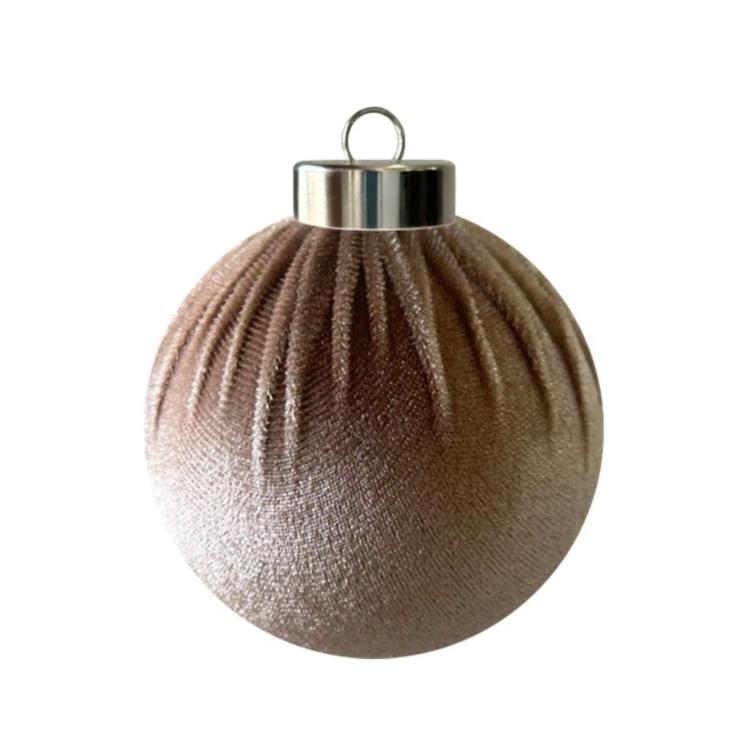 Fabric-Covered Ball Christmas Ornaments Decorations, 6cm, 8cm